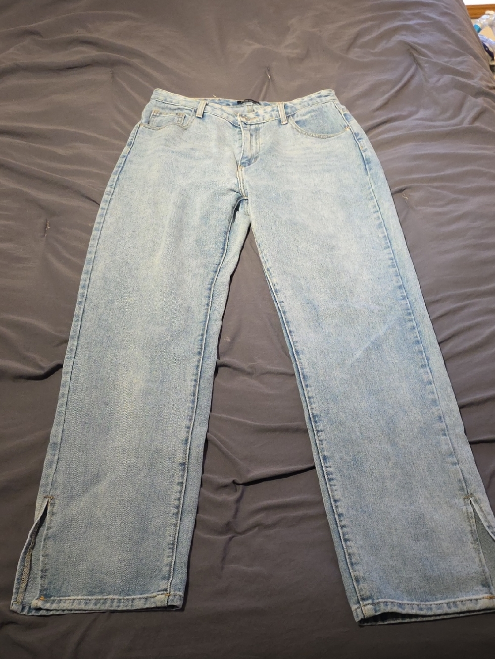 Nasty Gal Light Wash Blue Wide Leg Jeans